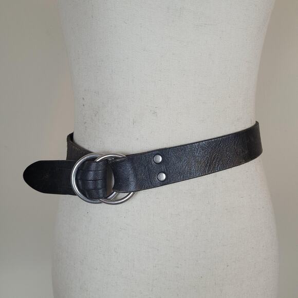 Gap Belt Womens Medium Black Leather D Ring Workwear Utility Industrial Rugged main image 4